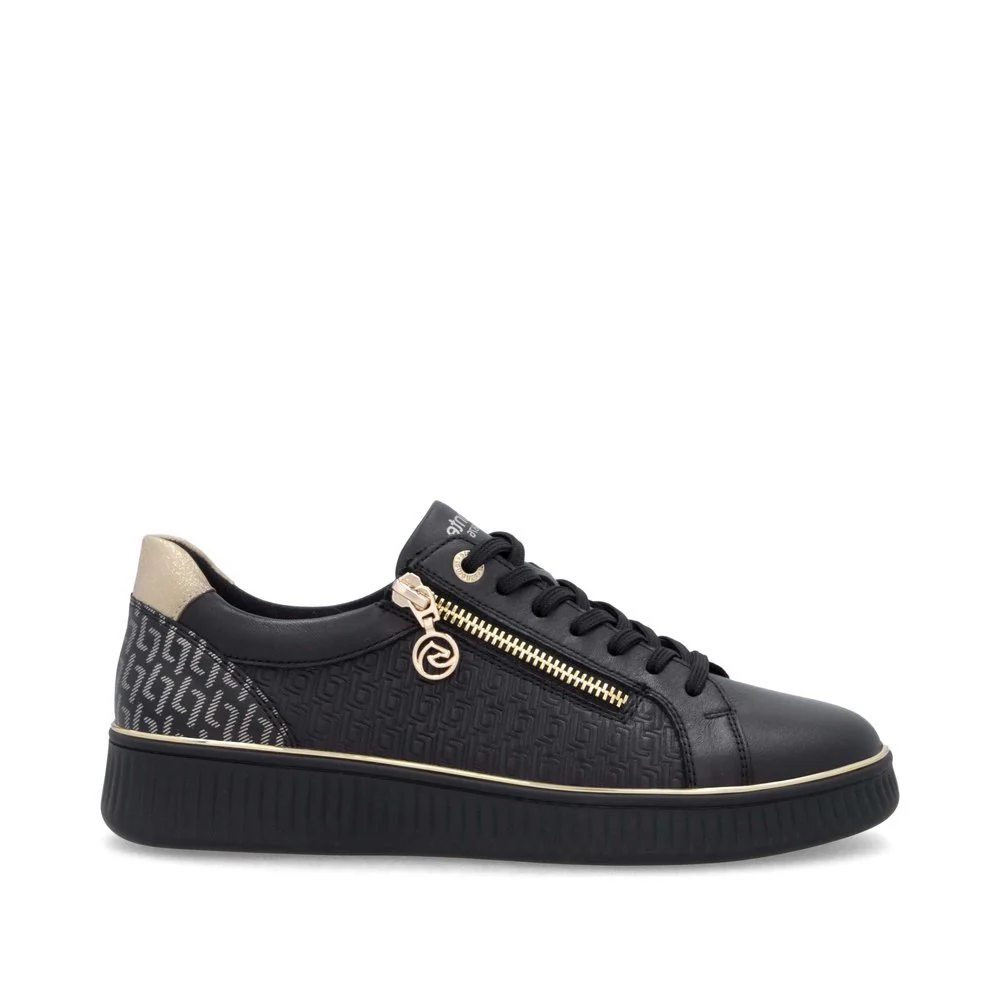 Remonte D2E00 Women's Side Zip Sneakers in Black - Image 4
