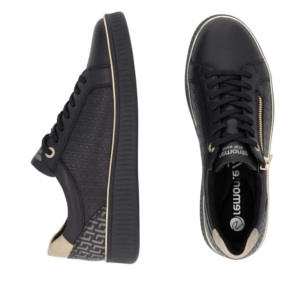 Remonte D2E00 Women's Side Zip Sneakers in Black - Image 6