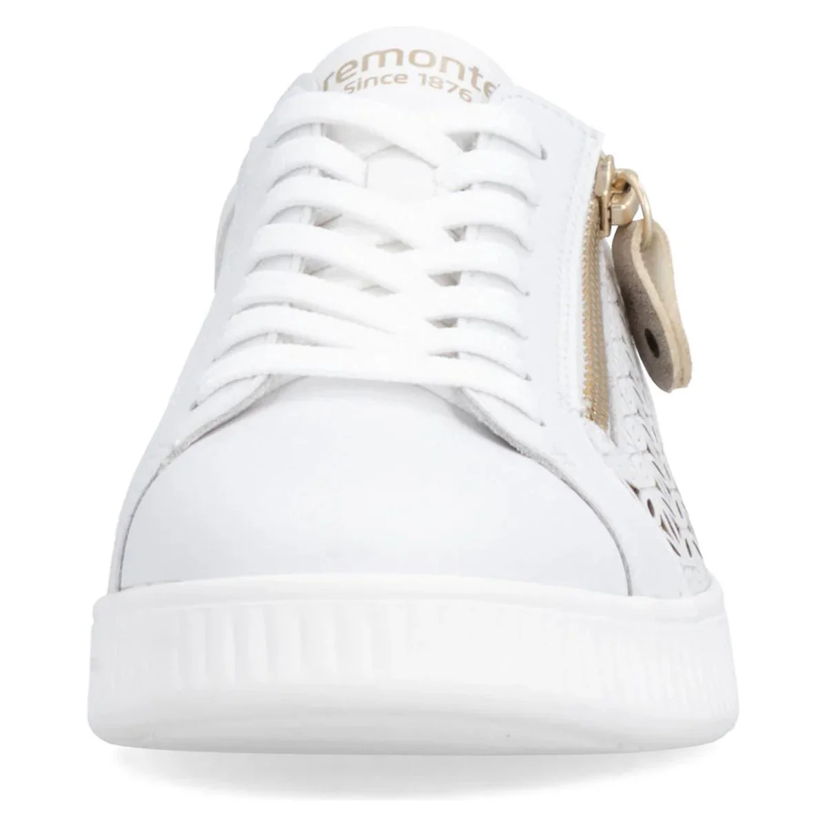 Remonte D2E03 Women's Side Zip Sneaker in White - Image 6