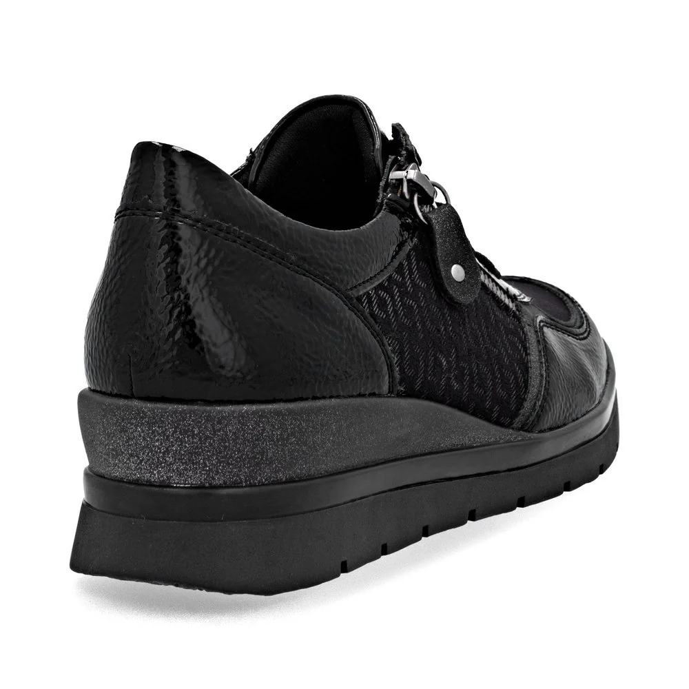 Remonte R0701 Women's Side Zip Sneakers in Black - Image 3