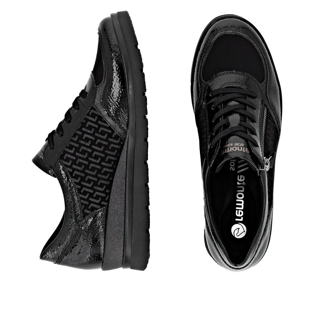 Remonte R0701 Women's Side Zip Sneakers in Black - Image 6