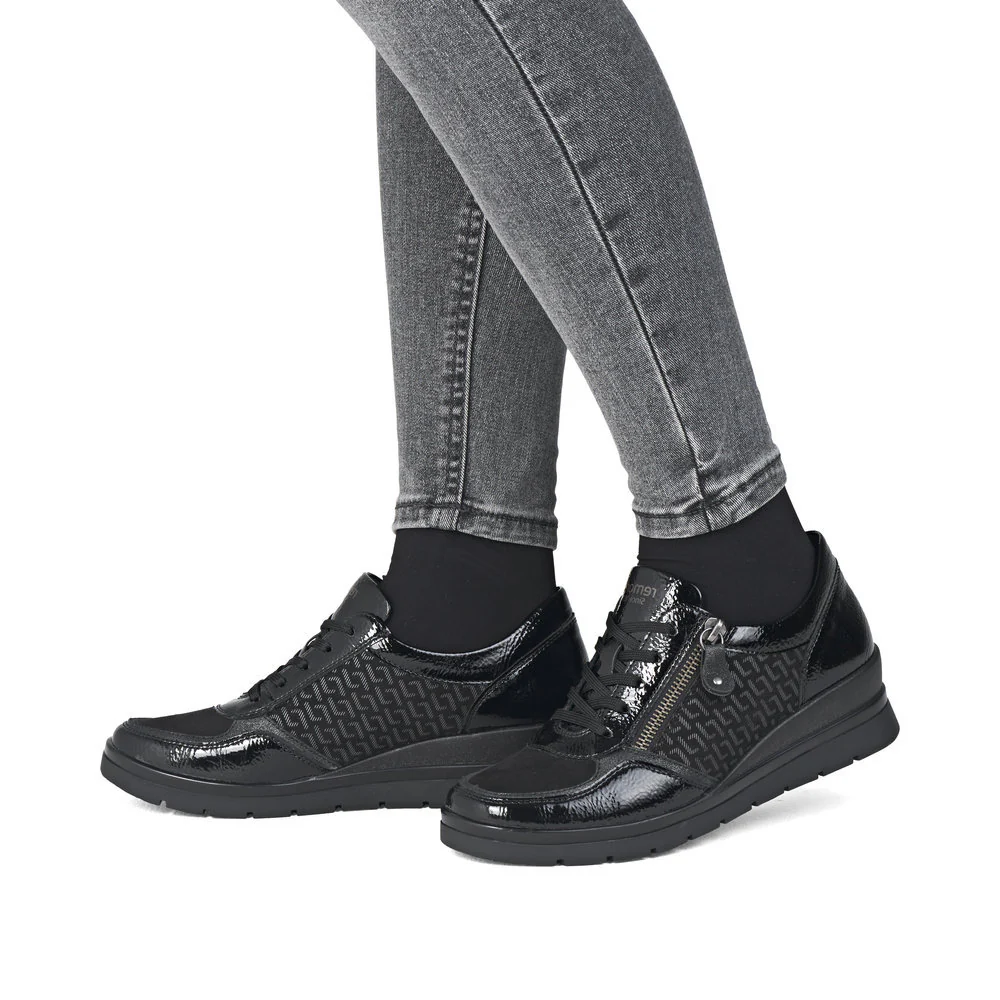 Remonte R0701 Women's Side Zip Sneakers in Black - Image 8