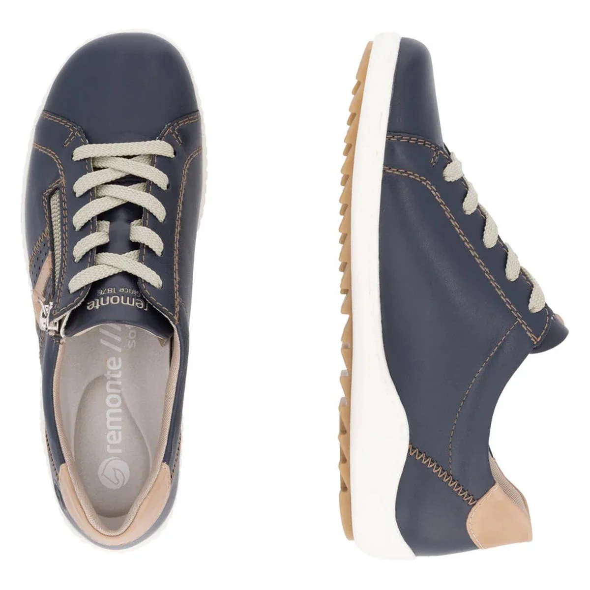 Remonte R1432 Women's Lace Up Shoe in Blue - Image 9