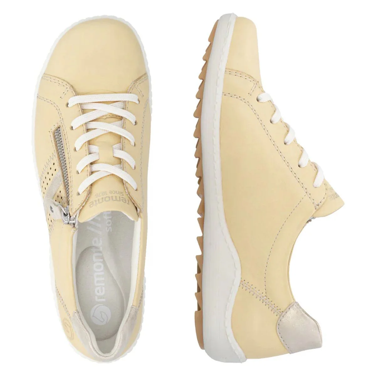 Remonte R1432 Women's Lace Up Shoe in Yellow - Image 9