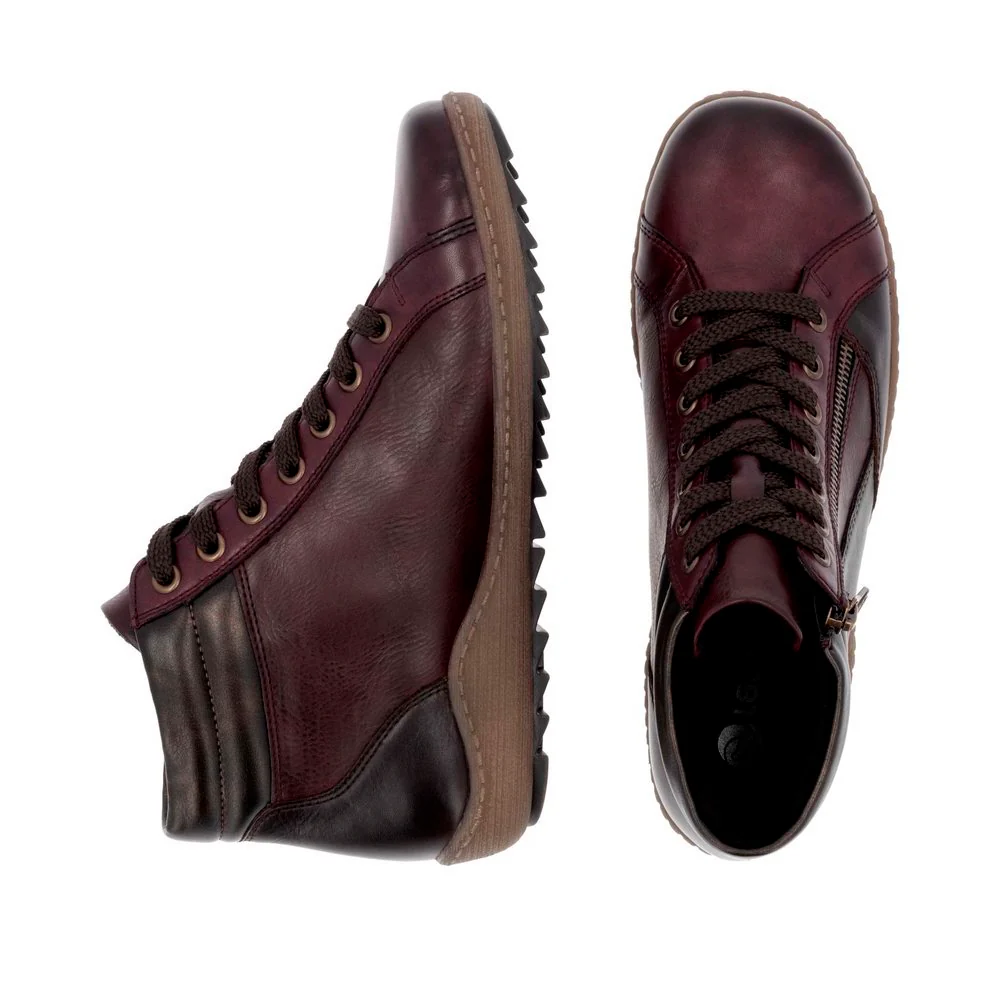 Remonte R1458 Women's Lace Up Boot in Red - Image 6