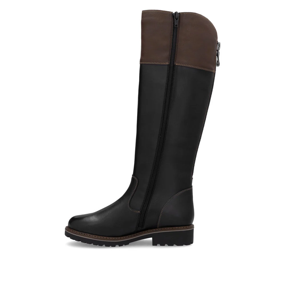 Remonte R6581 Women's High Boots in Black and Brown - Image 2