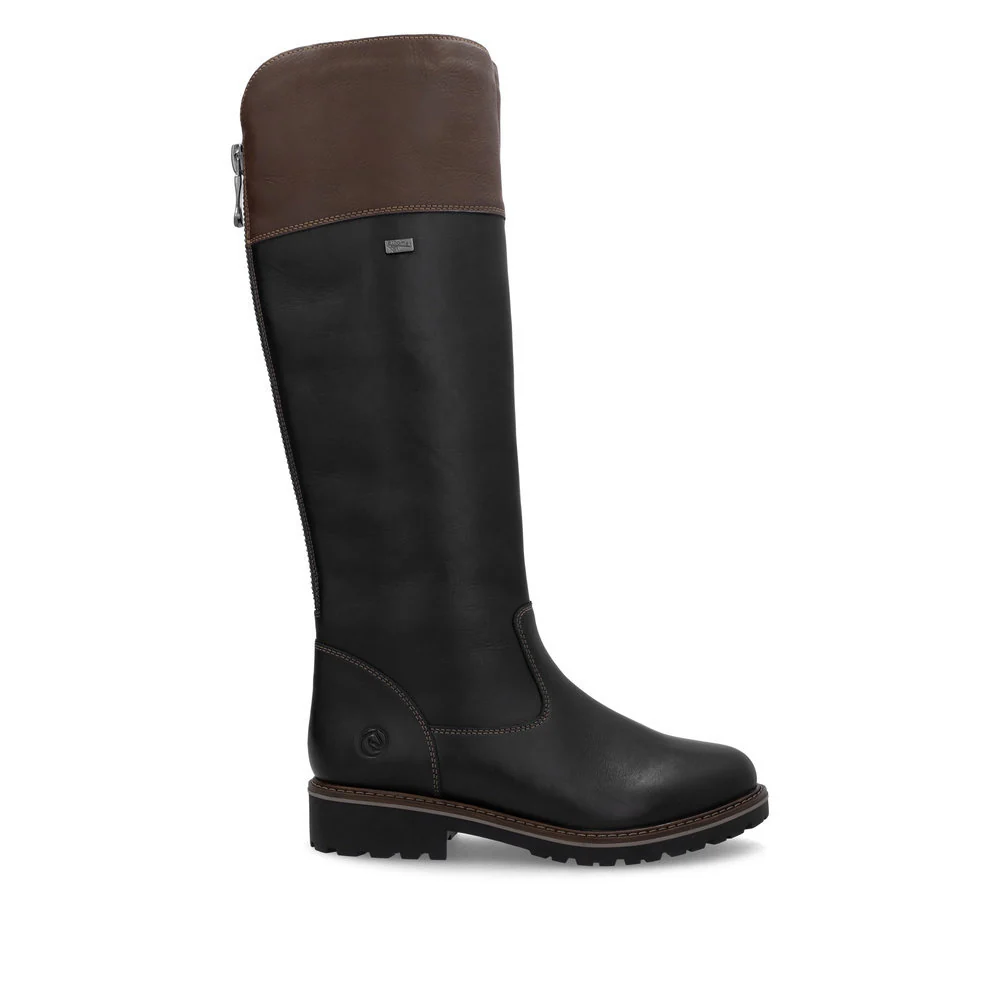 Remonte R6581 Women's High Boots in Black and Brown - Image 4