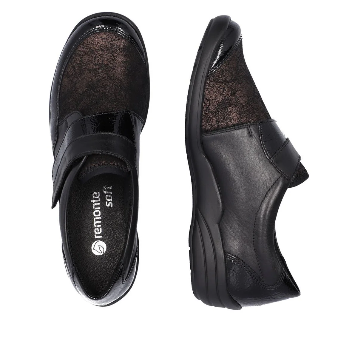 Remonte R7600 Women's Slip On Shoe in Black Floral - Image 5