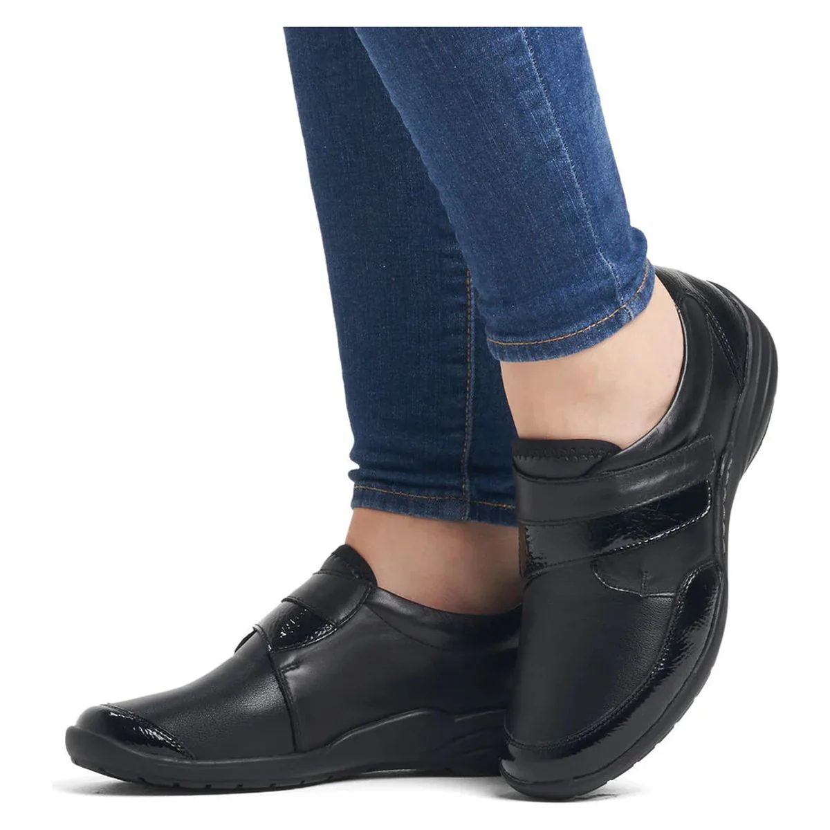 Remonte R7600 Women's Slip On Shoe in Black Patent - Image 10