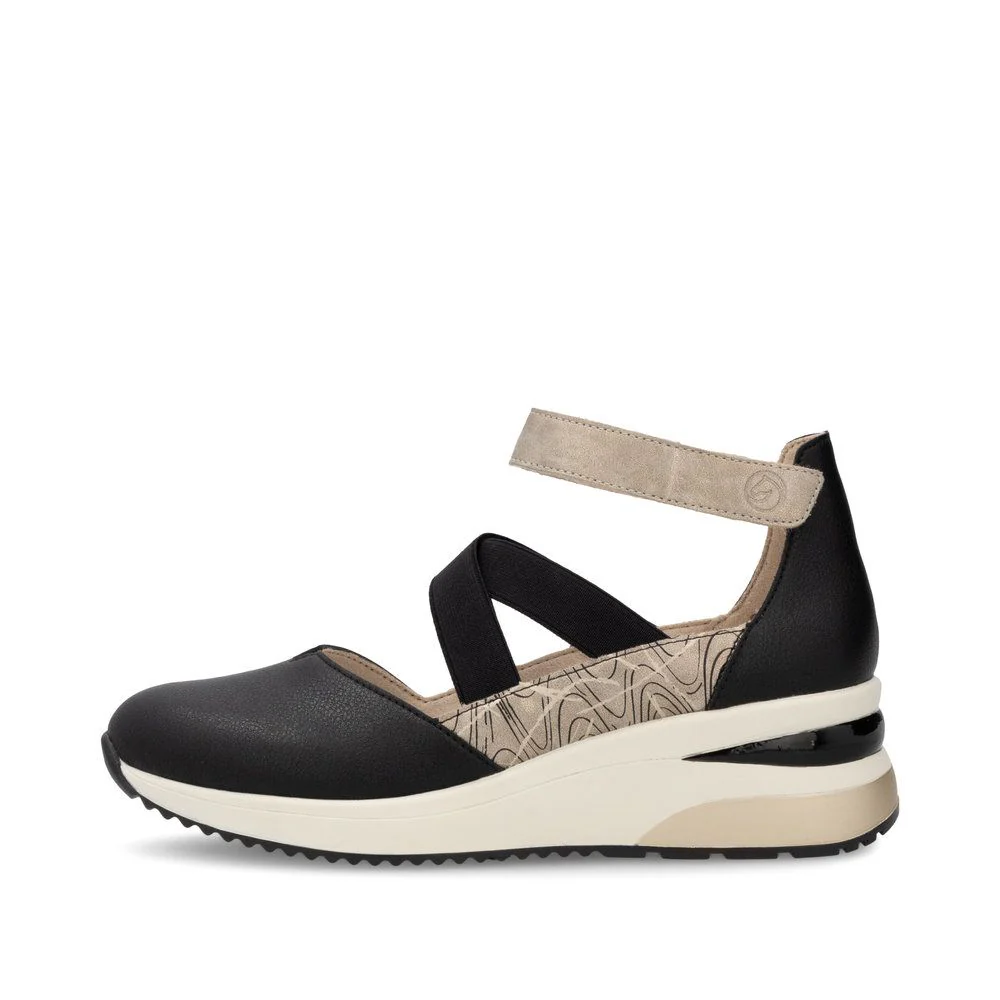 Remonte Women's Wedge D2411 Adjustable Strap in Black - Image 5