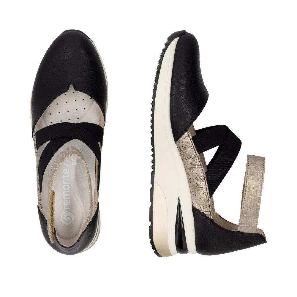 Remonte Women's Wedge D2411 Adjustable Strap in Black - Image 8