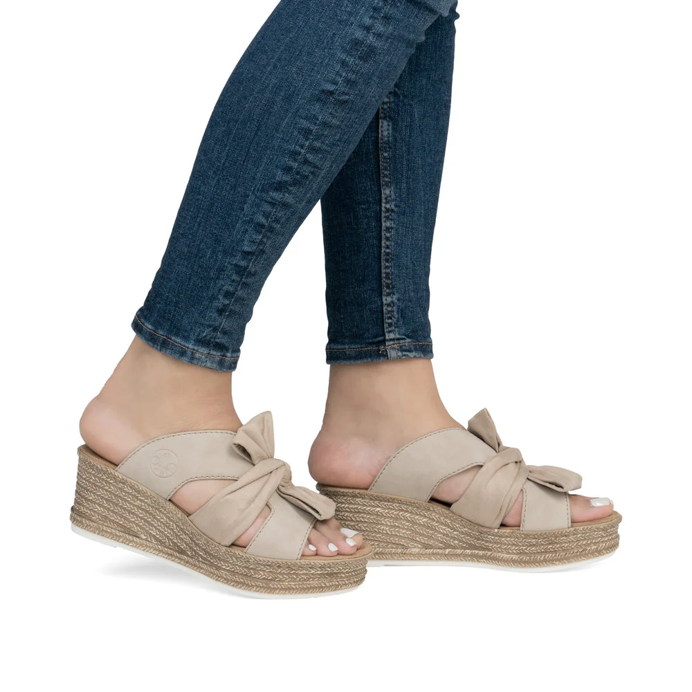 Rieker 68789 Women's Sandals in Beige - Image 9