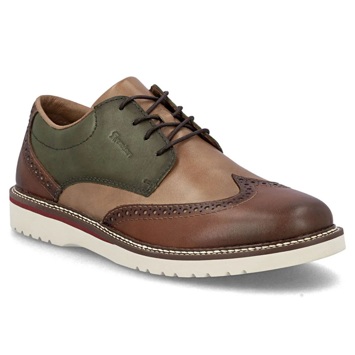 Rieker 04504 Men's Lace Up Wide Shoe in Brown Combination