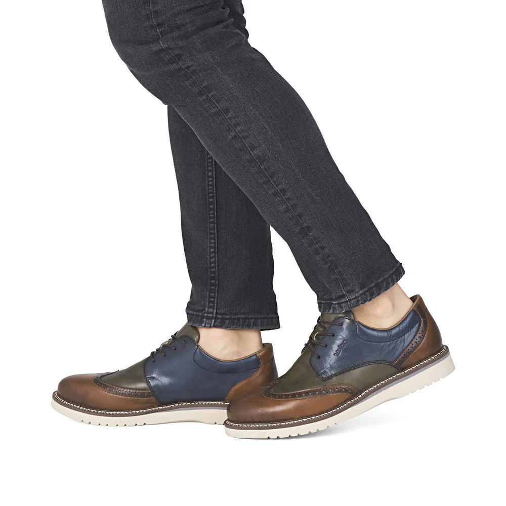Rieker 04504 Men's Lace Up Wide Shoe in Multi - Image 8