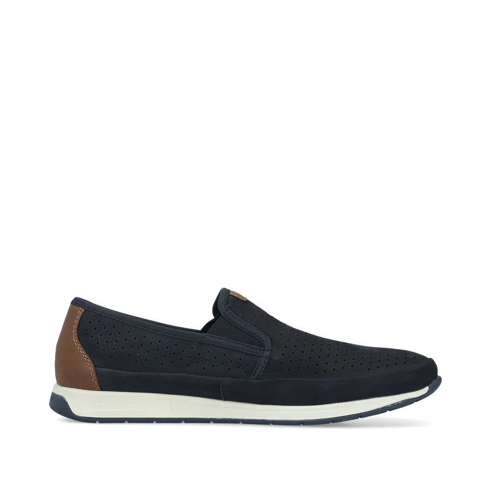Rieker 11955 Men's Real Leather Shoes in Blue - Image 2