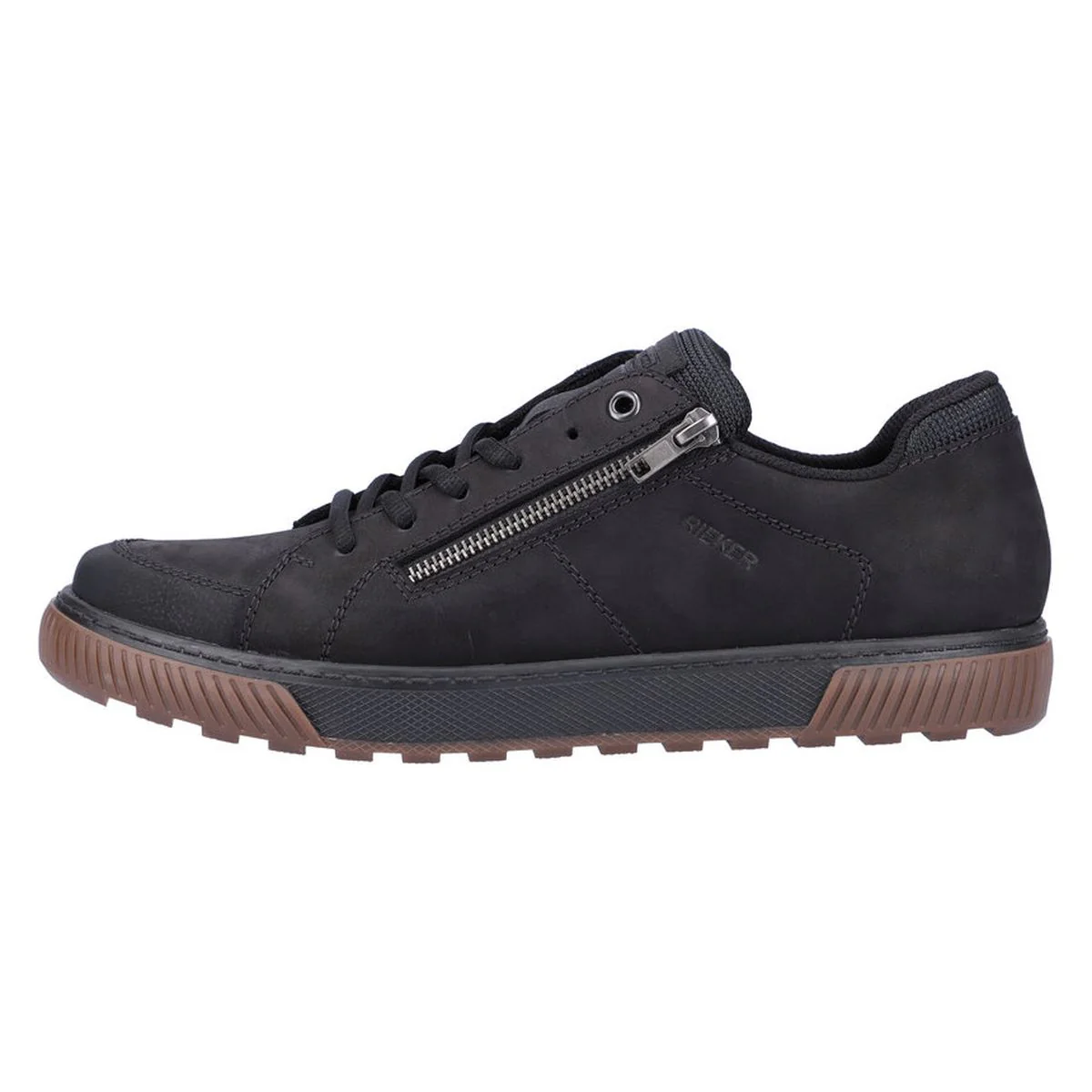 Rieker 18910 Men's Zip Shoe in Black - Image 5