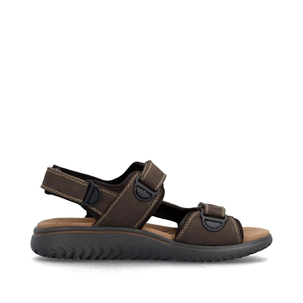 Rieker 26450 Men's Real Leather Sandals in Brown - Image 2
