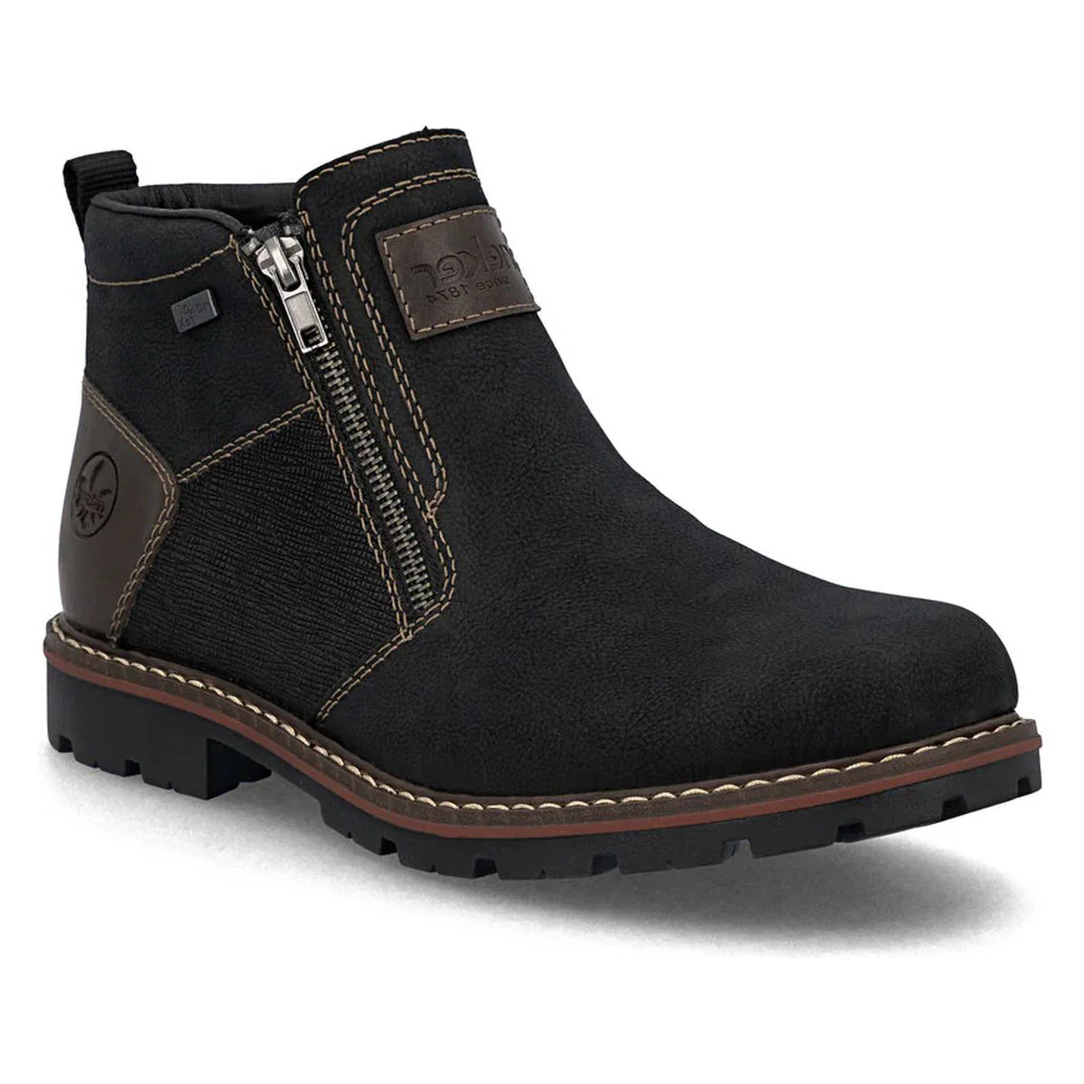 Rieker 37770 Men's Zip Up Ankle Boot in Black