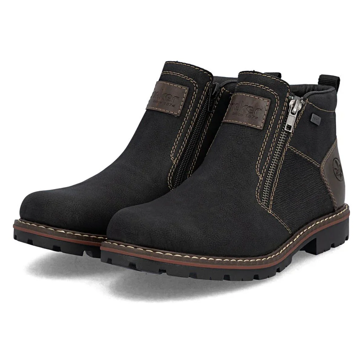 Rieker 37770 Men's Zip Up Ankle Boot in Black - Image 8