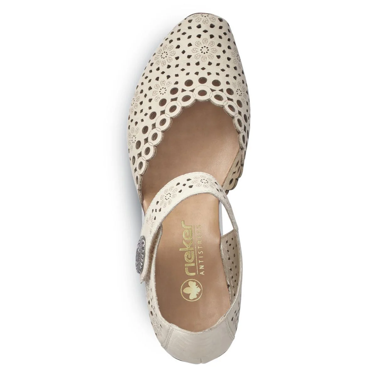 Rieker 43753-60 Women’s Alula Leather Strap Summer Shoes Beige - Image 4