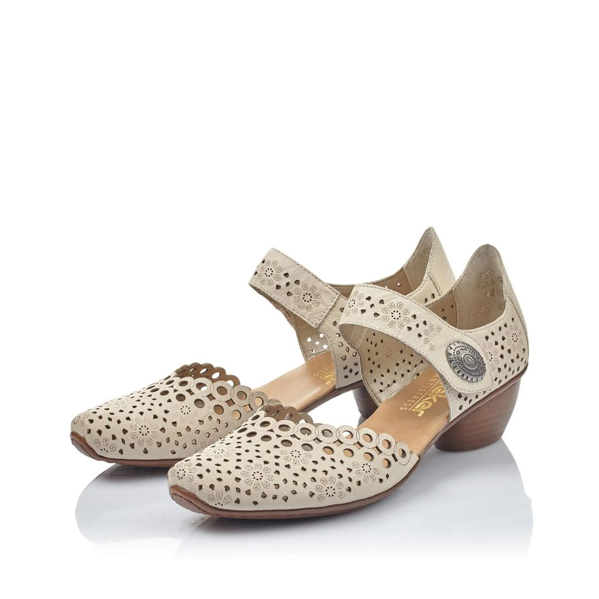 Rieker 43753-60 Women’s Alula Leather Strap Summer Shoes Beige - Image 5