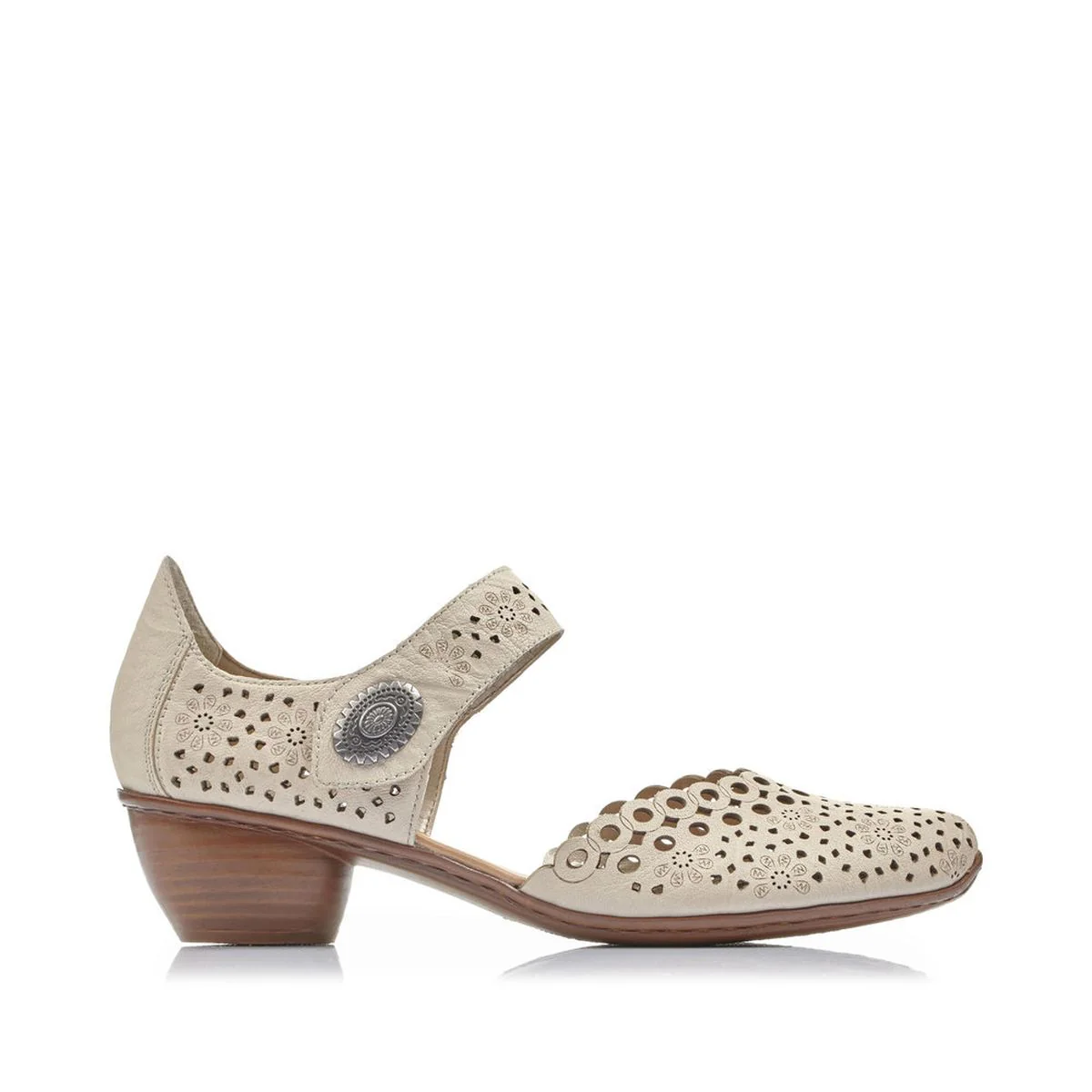 Rieker 43753-60 Women’s Alula Leather Strap Summer Shoes Beige - Image 6