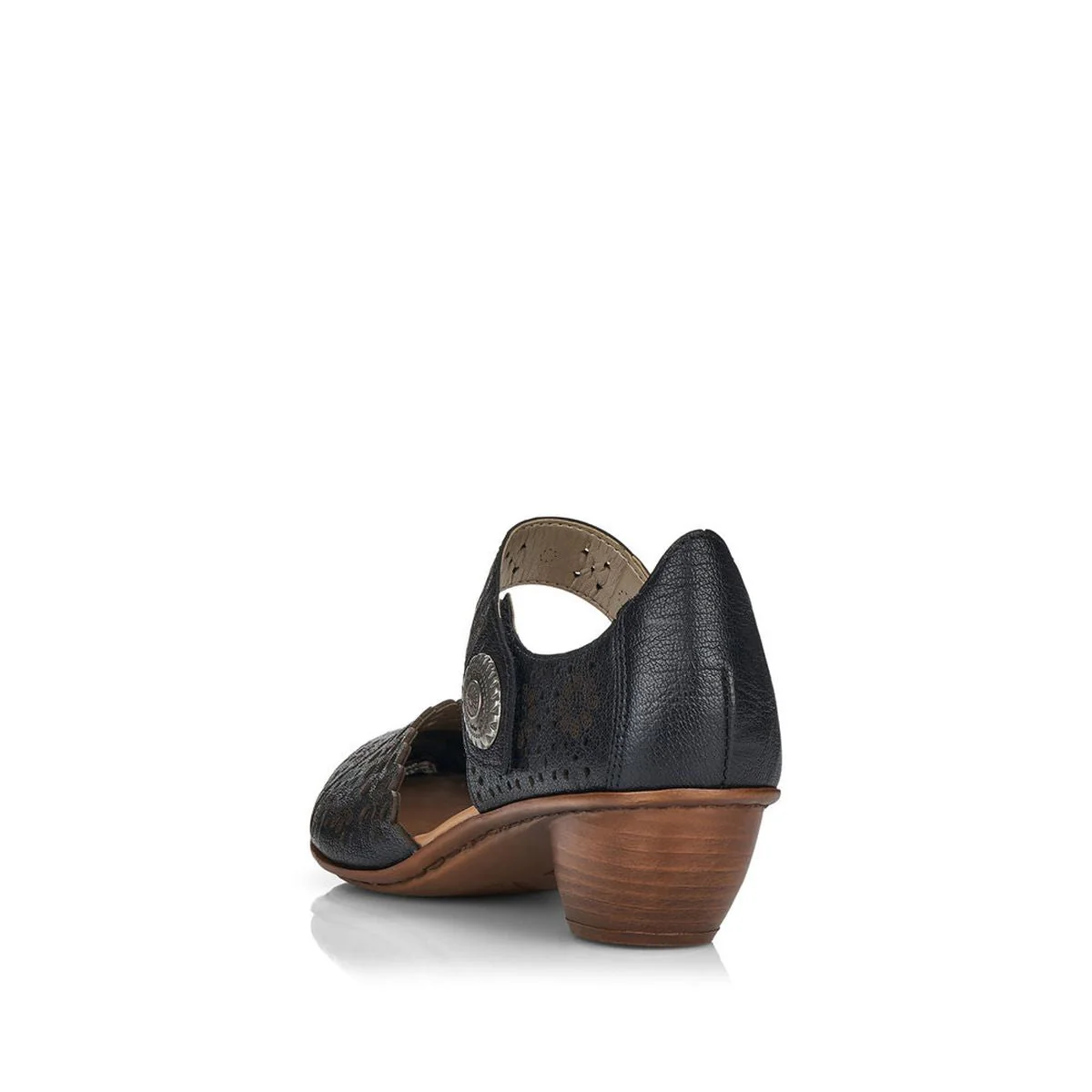 Rieker 43753-00 Women’s Alula Leather Strap Summer Shoes Black - Image 3