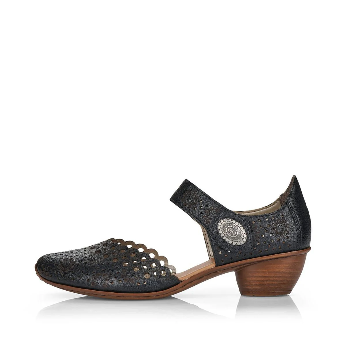 Rieker 43753-00 Women’s Alula Leather Strap Summer Shoes Black - Image 4
