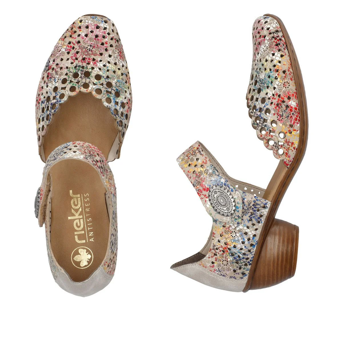 Rieker 43753-91 Women’s Alula Leather Strap Summer Shoes Multi - Image 5