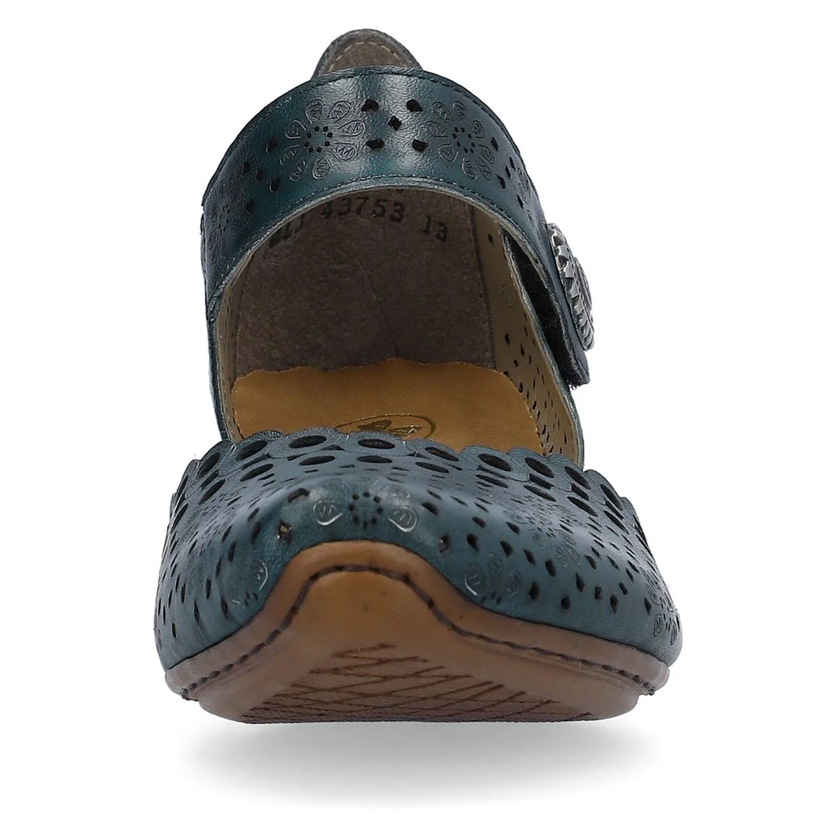Rieker 43753-13 Women’s Alula Leather Strap Summer Shoes Petrol - Image 5