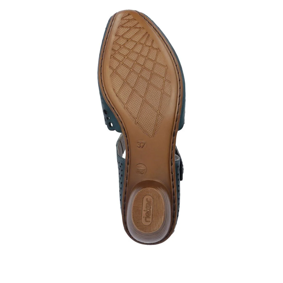 Rieker 43753-13 Women’s Alula Leather Strap Summer Shoes Petrol - Image 7