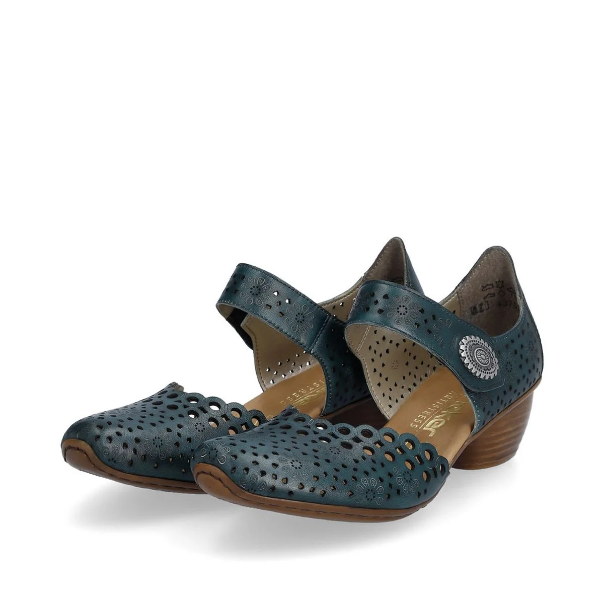 Rieker 43753-13 Women’s Alula Leather Strap Summer Shoes Petrol - Image 8