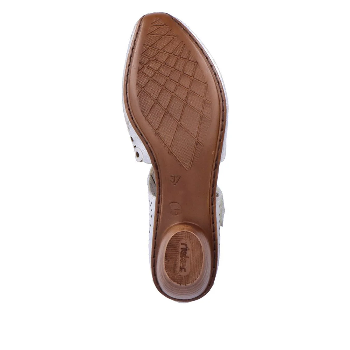 Rieker 43753-90 Women’s Alula Leather Strap Summer Shoes Silver - Image 4