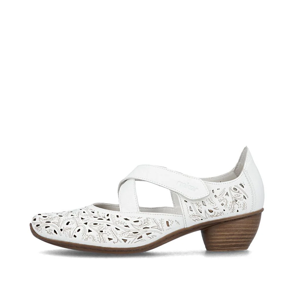 Rieker 43773 Women’s Leather Strap Shoes in White - Image 5