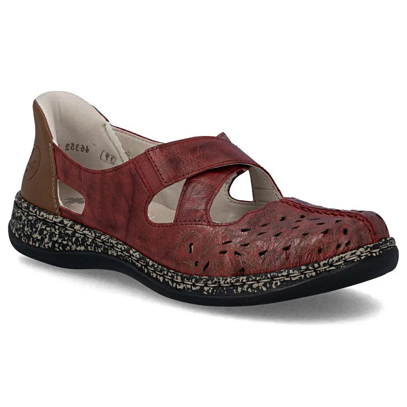 Rieker 46352 Women's Real Leather Ready To Go Shoes in Red