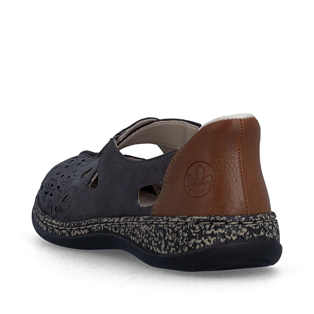 Rieker 46352 Women's Real Leather Ready To Go Shoes in Grey - Image 3