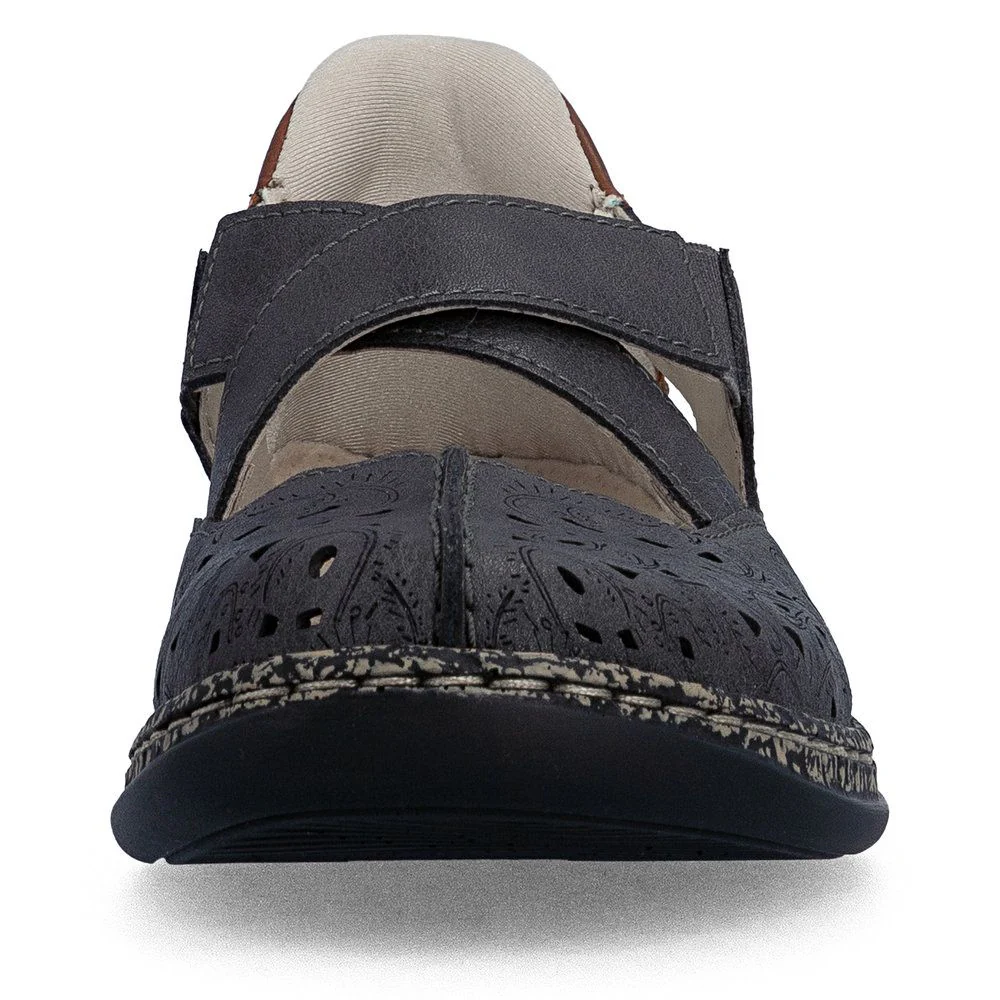 Rieker 46352 Women's Real Leather Ready To Go Shoes in Grey - Image 6