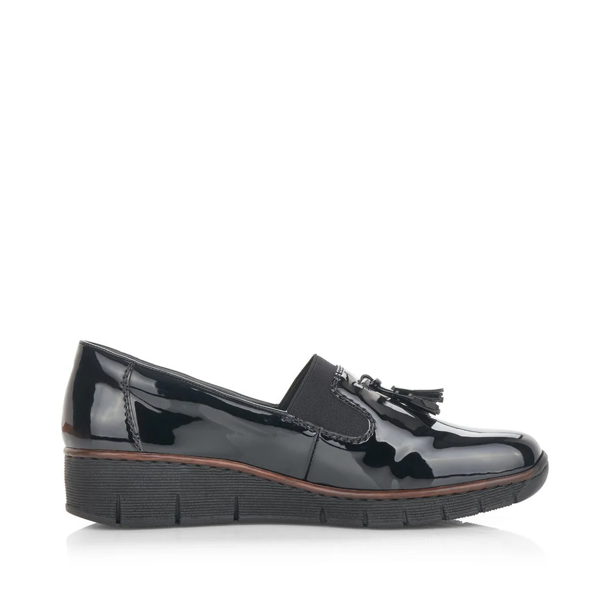 Rieker 53751 Women's Penny Loafer in Black Patent - Image 2