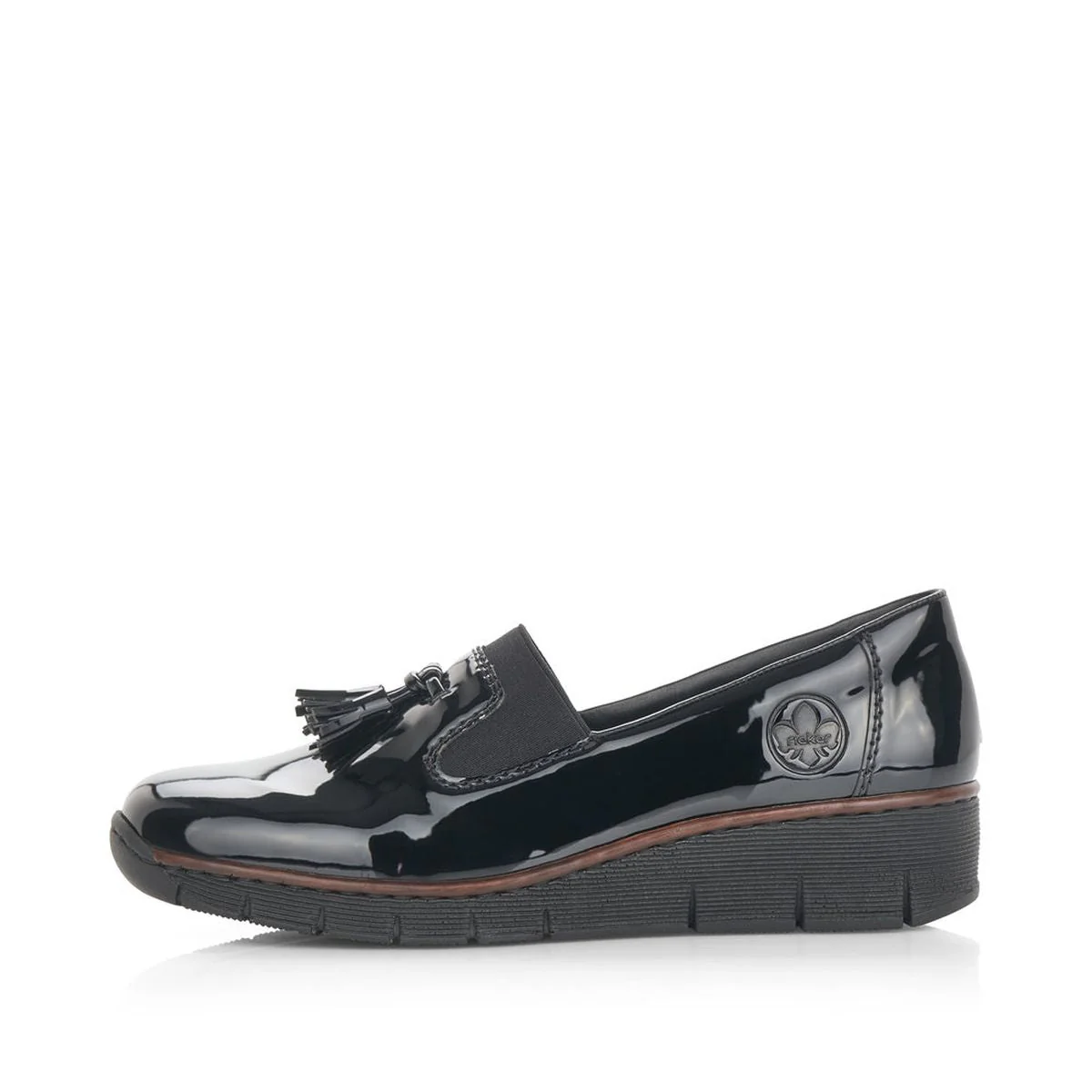 Rieker 53751 Women's Penny Loafer in Black Patent - Image 4
