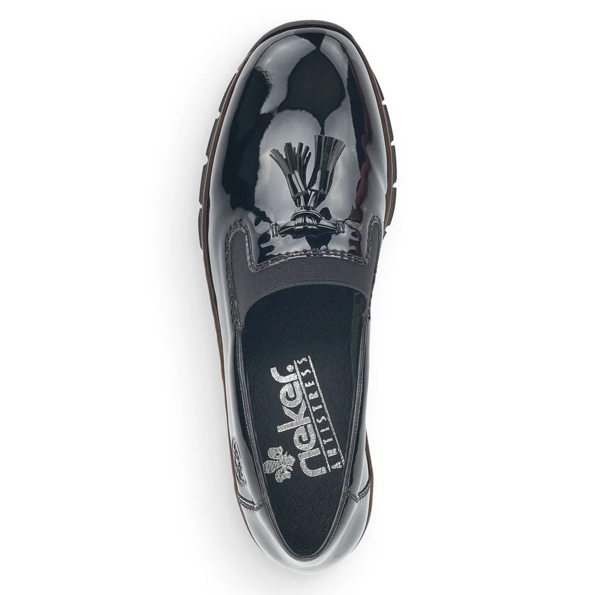 Rieker 53751 Women's Penny Loafer in Black Patent - Image 5