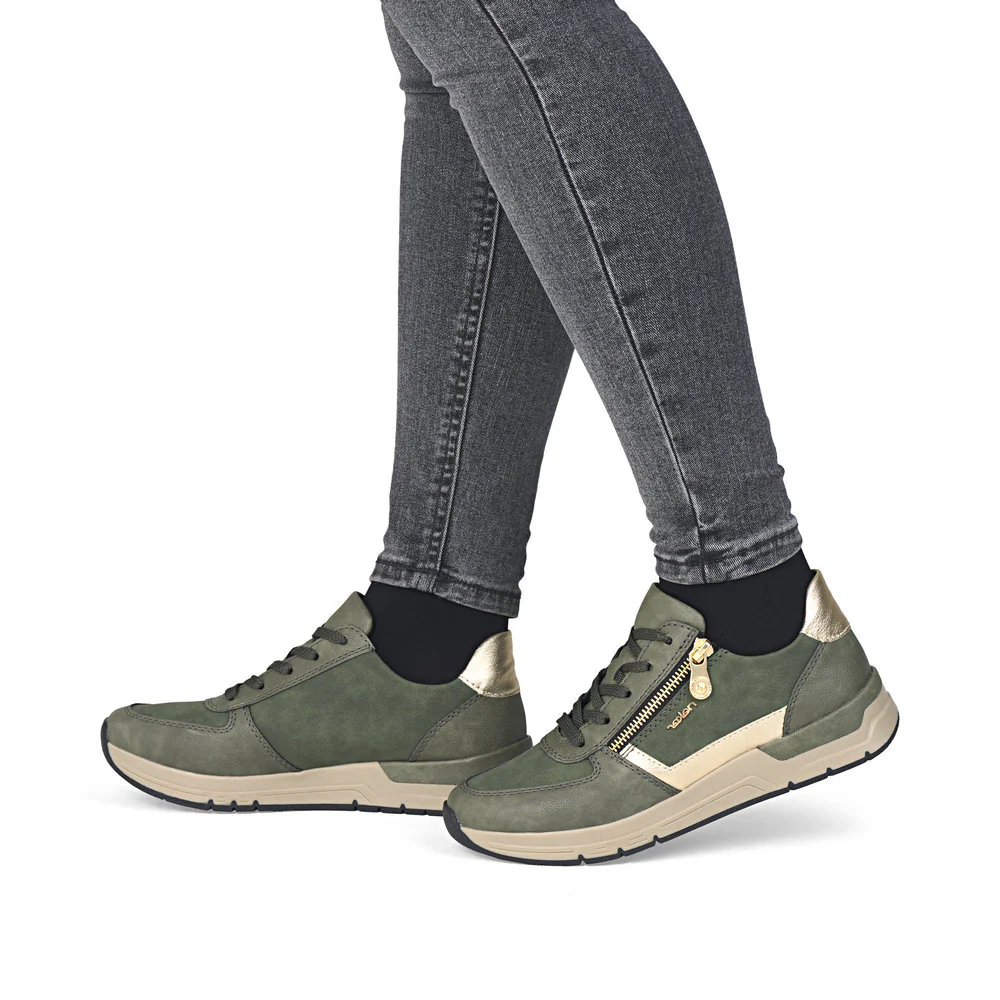 Rieker 58902 Women's Sneaker in Olive - Image 8