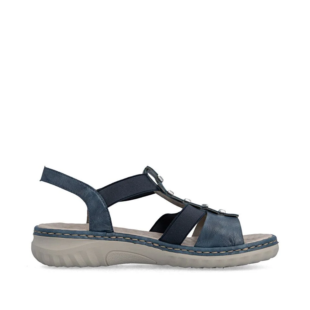 Rieker 60452 Women's Real Leather Sandals in Blue - Image 2