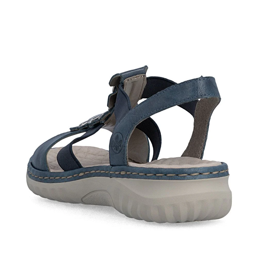 Rieker 60452 Women's Real Leather Sandals in Blue - Image 3