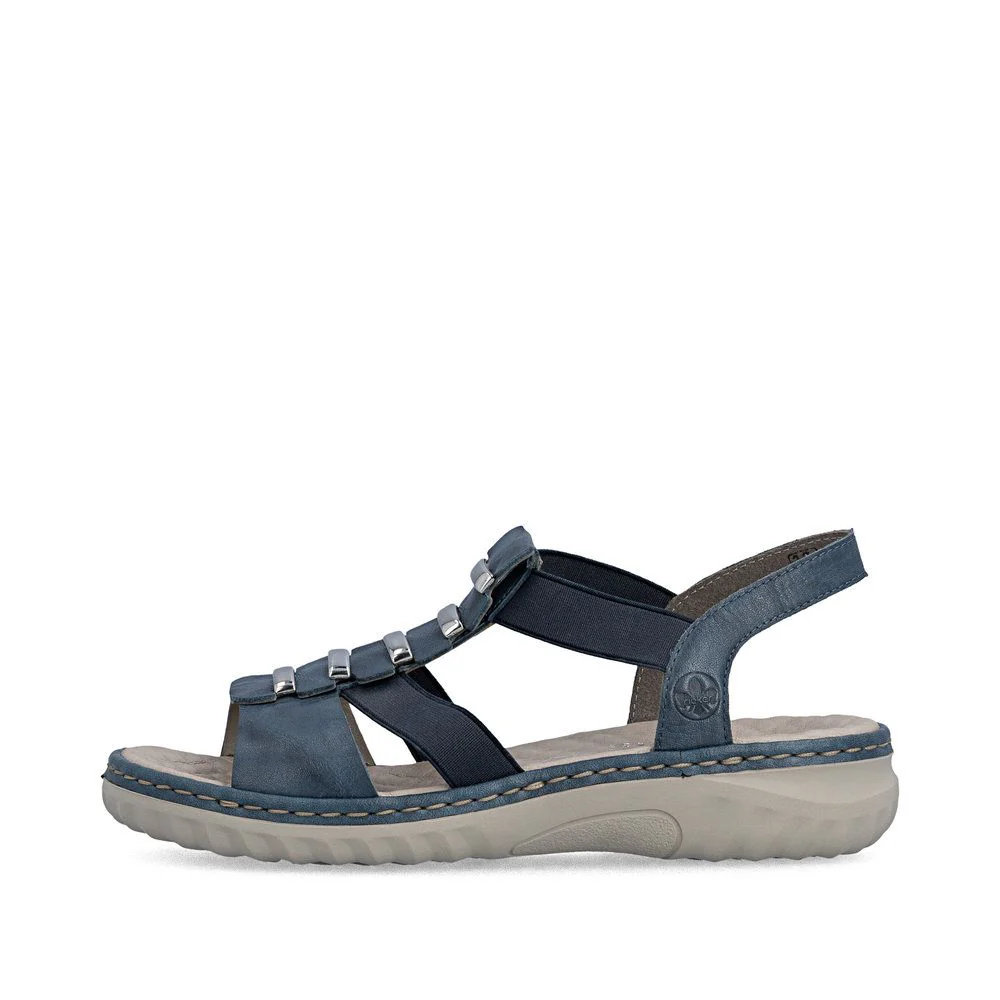 Rieker 60452 Women's Real Leather Sandals in Blue - Image 5