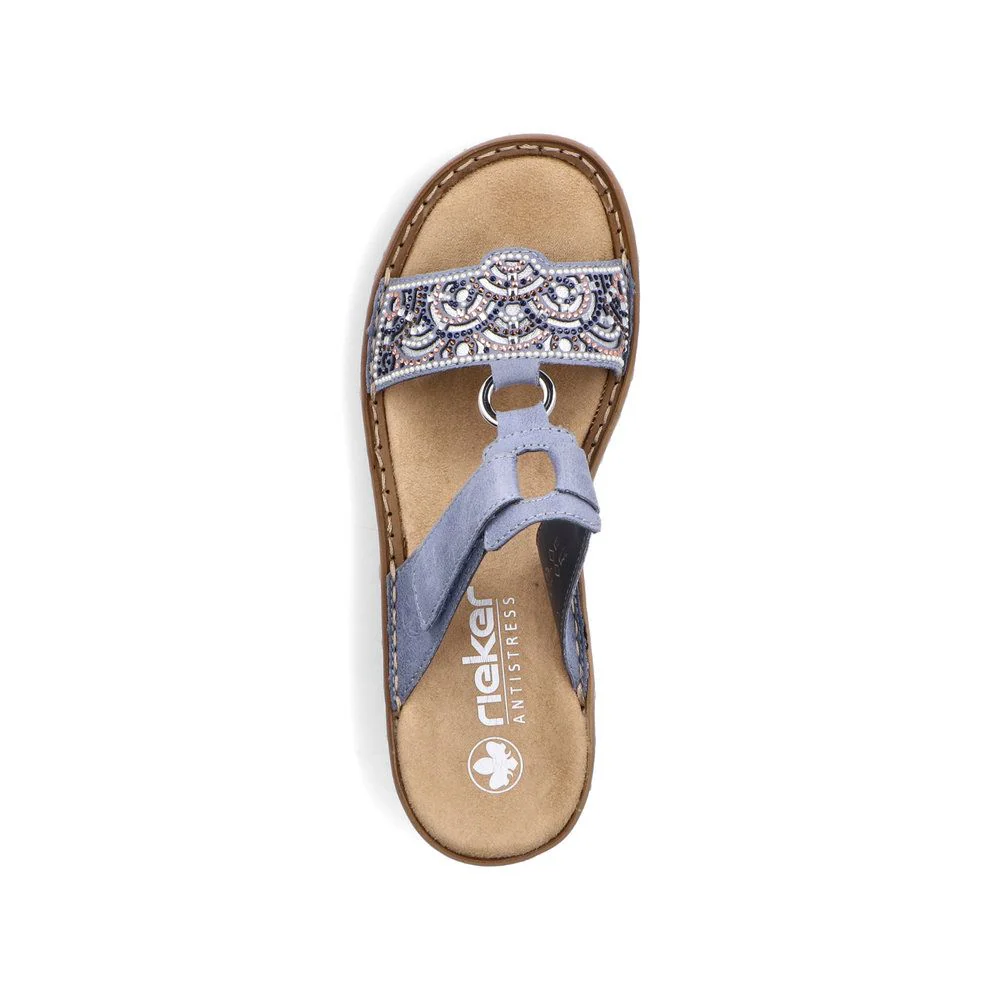 Rieker 608K2 Women's Sandals in Blue - Image 4