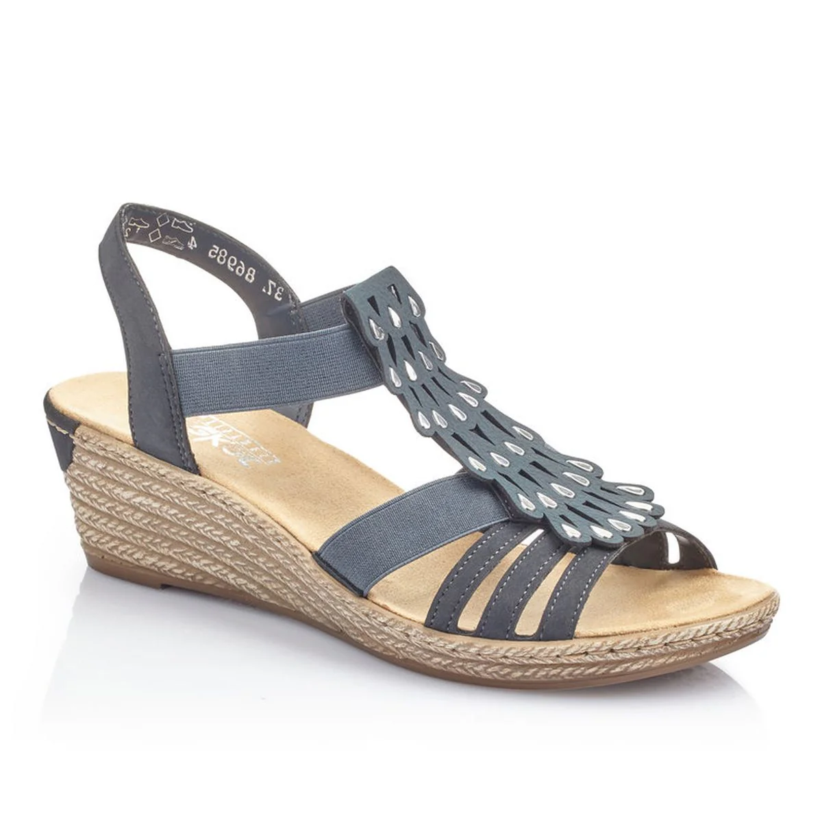 Rieker 62436 Wedge Sandals in Blue