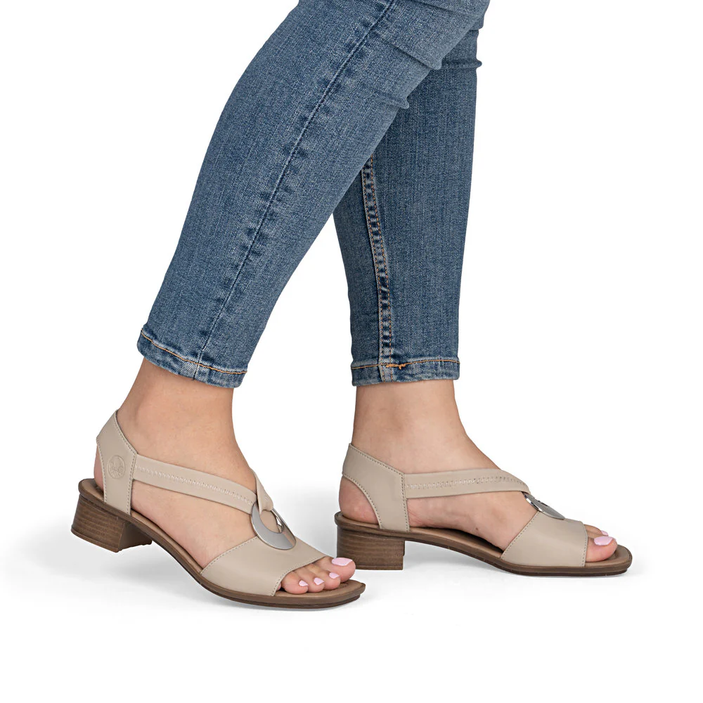 Rieker 62662 Women's Sandals in Beige - Image 10