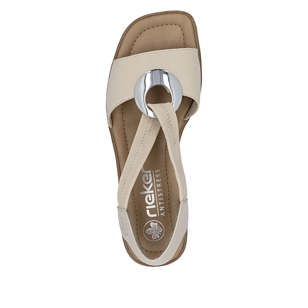 Rieker 62662 Women's Sandals in Beige - Image 4