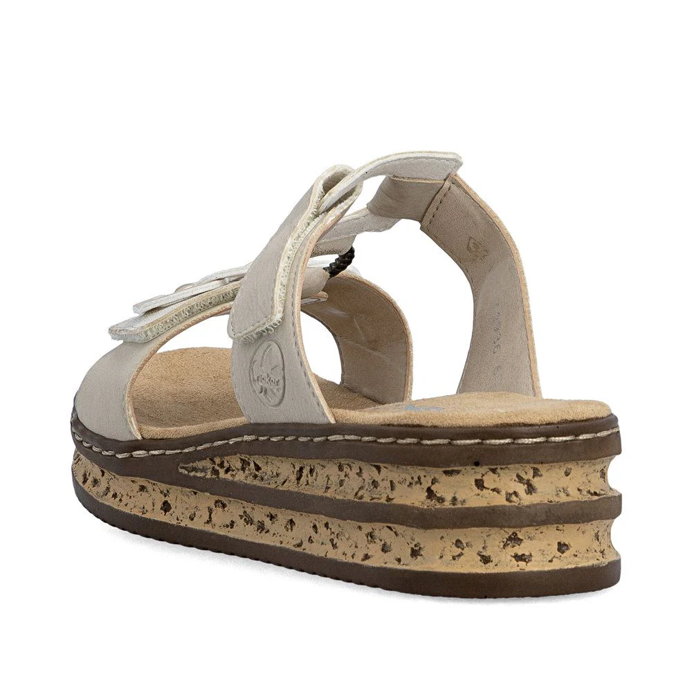 Rieker 62936 Mule Sandals in Beige - Image 3