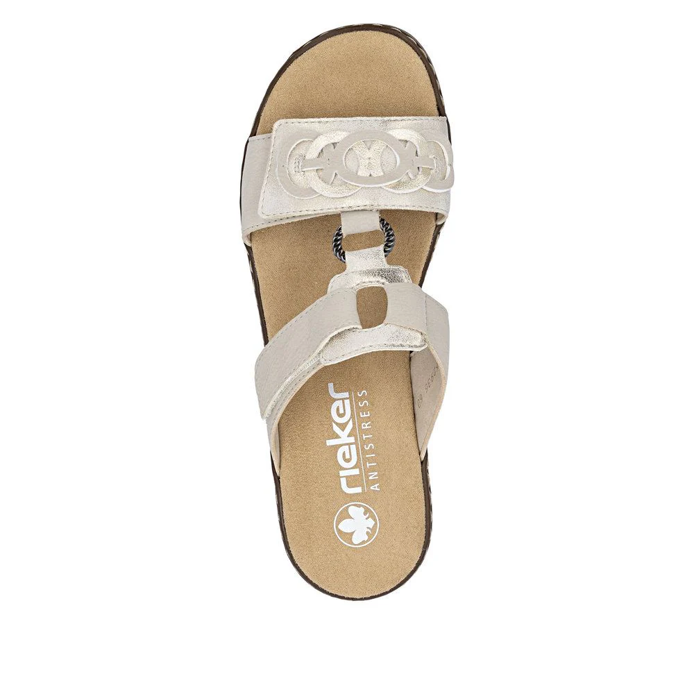 Rieker 62936 Mule Sandals in Beige - Image 4